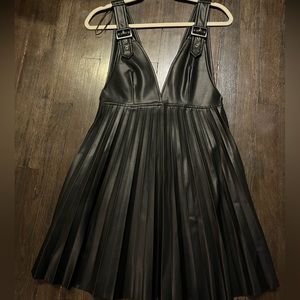 NEW WITH TAGS! Zara faux leather pleated mini dress / size XS